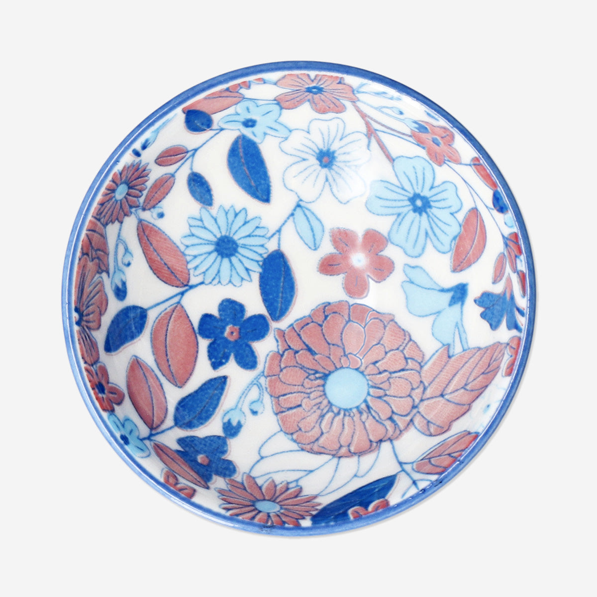 Mavi Çiçekli Mini Seramik Kase