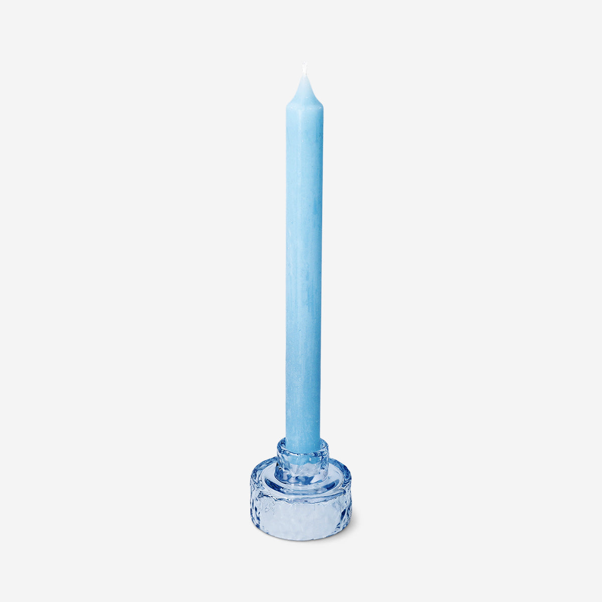 REVERSIBLE GLASS CANDLE & TEALIGHT HOLDER BLUE