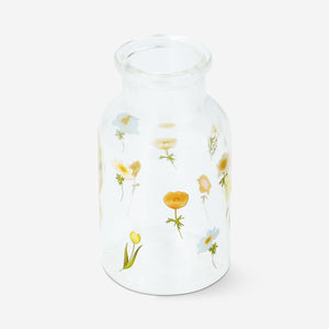 VASE GLASS H: 10CM W PRINT