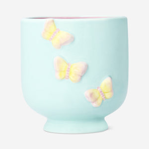 VASE CERAMIC GLAZE W PRINT