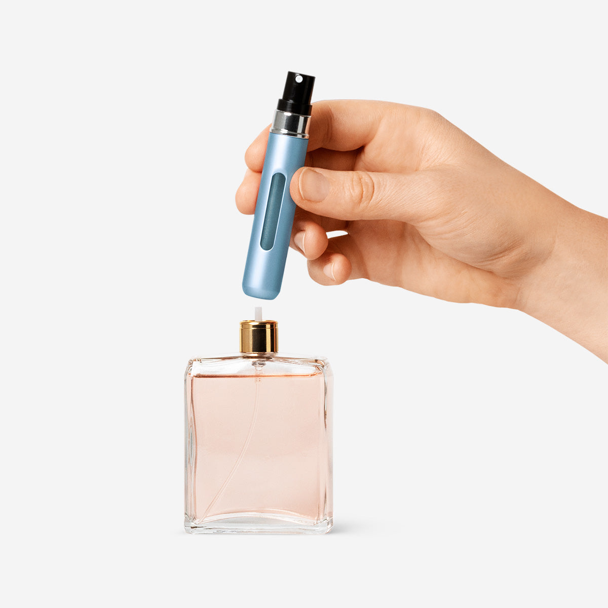 PERFUME SPRAYBOTTLE REFILLABLE POCKET SIZE 8ML BLUE