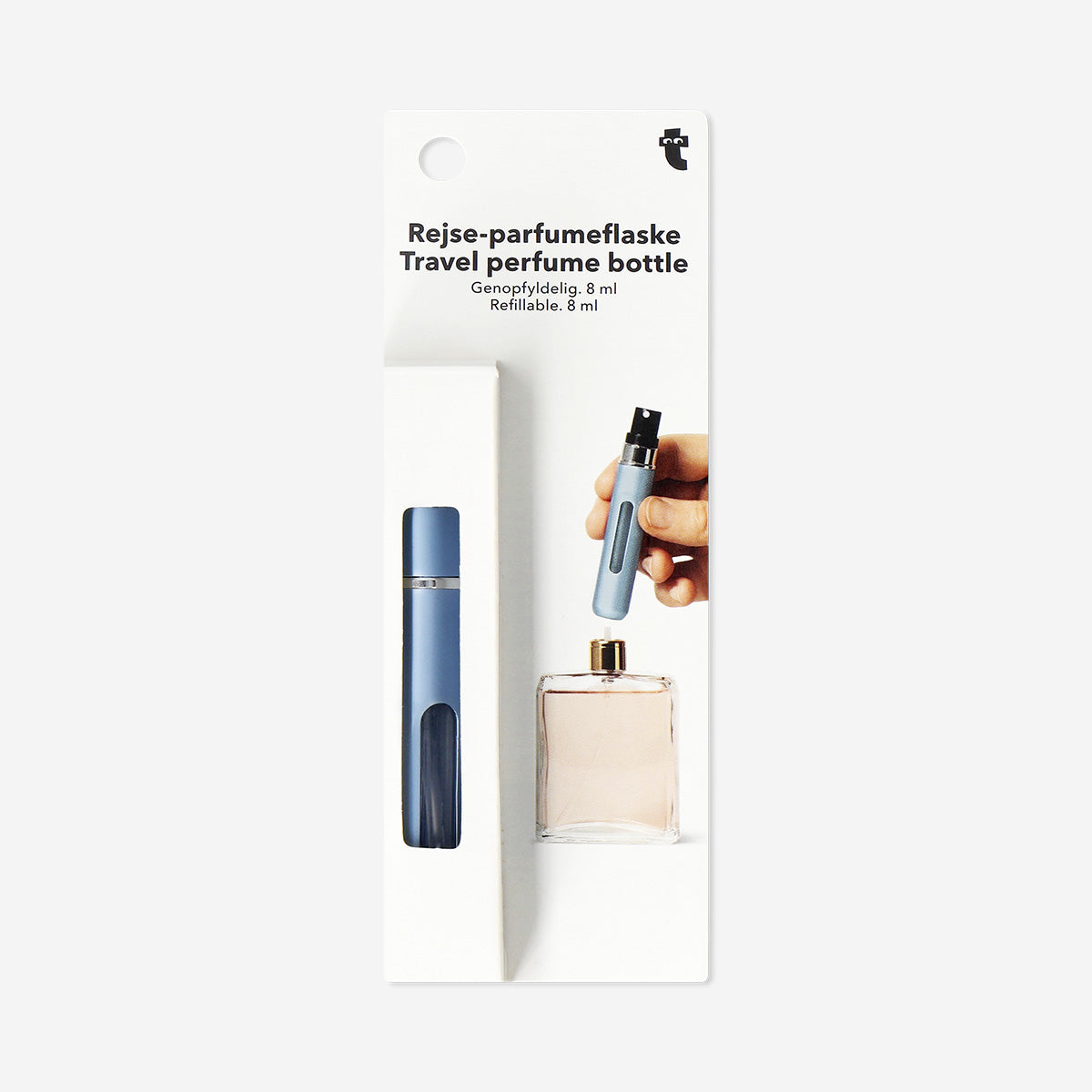 PERFUME SPRAYBOTTLE REFILLABLE POCKET SIZE 8ML BLUE