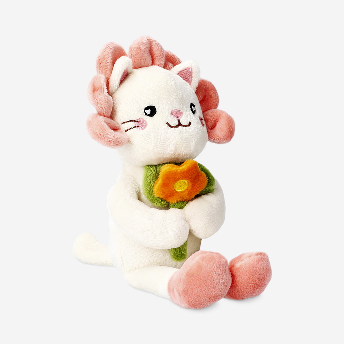 TEDDY CAT DRESSED AS FLOWER 25CM