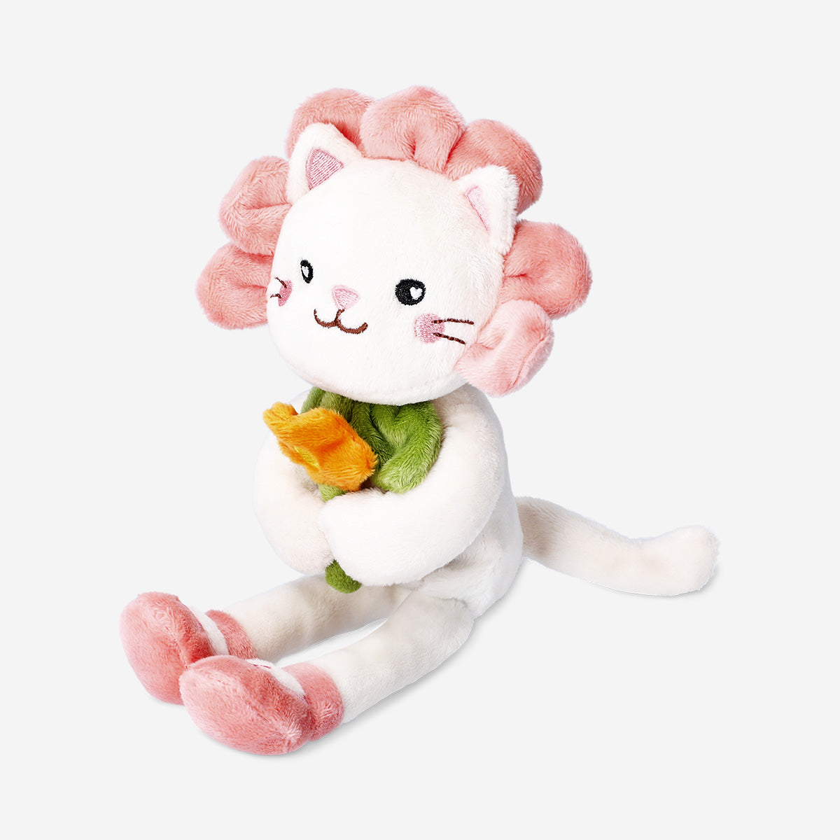 TEDDY CAT DRESSED AS FLOWER 25CM