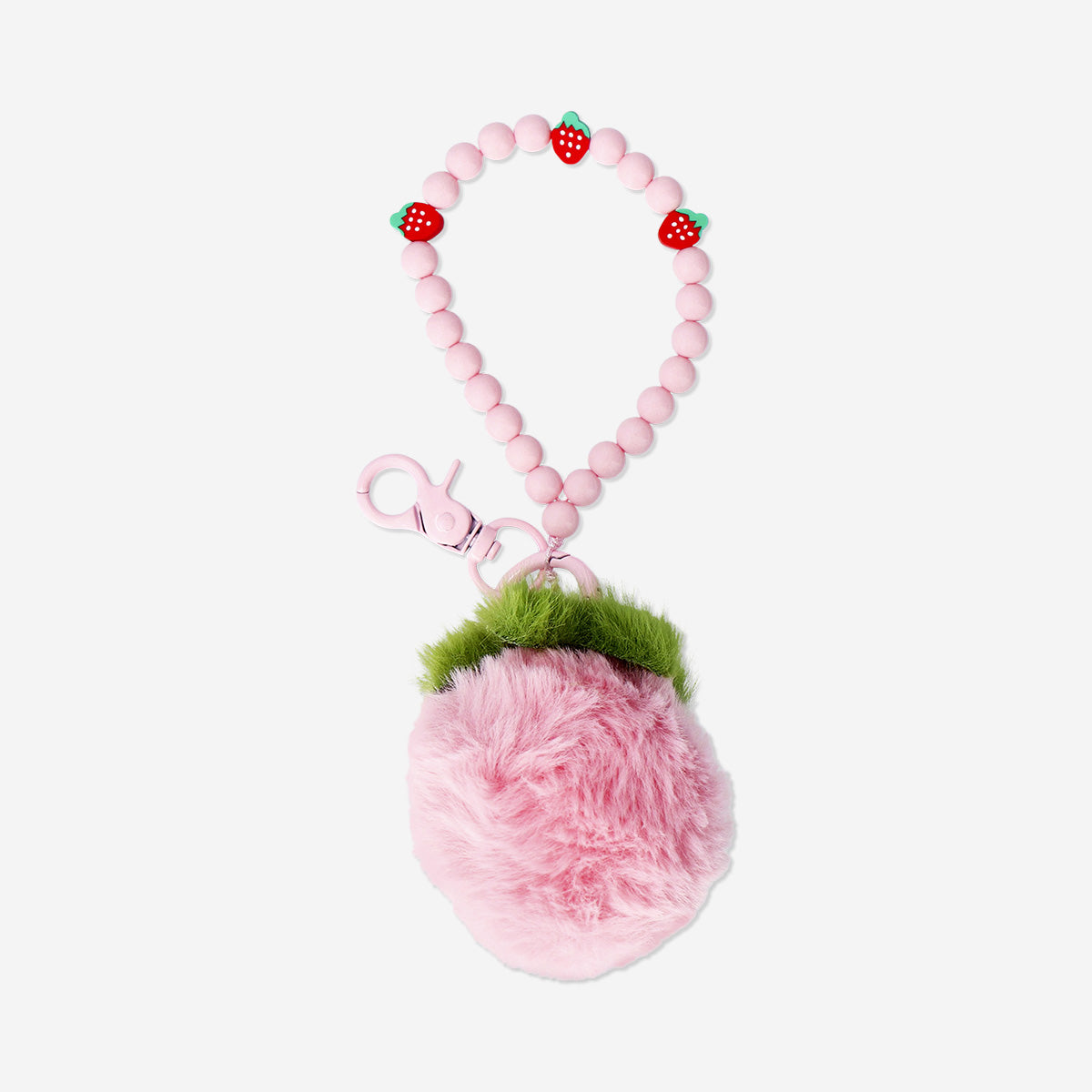Peluş Pembe Çilek Anahtarlık