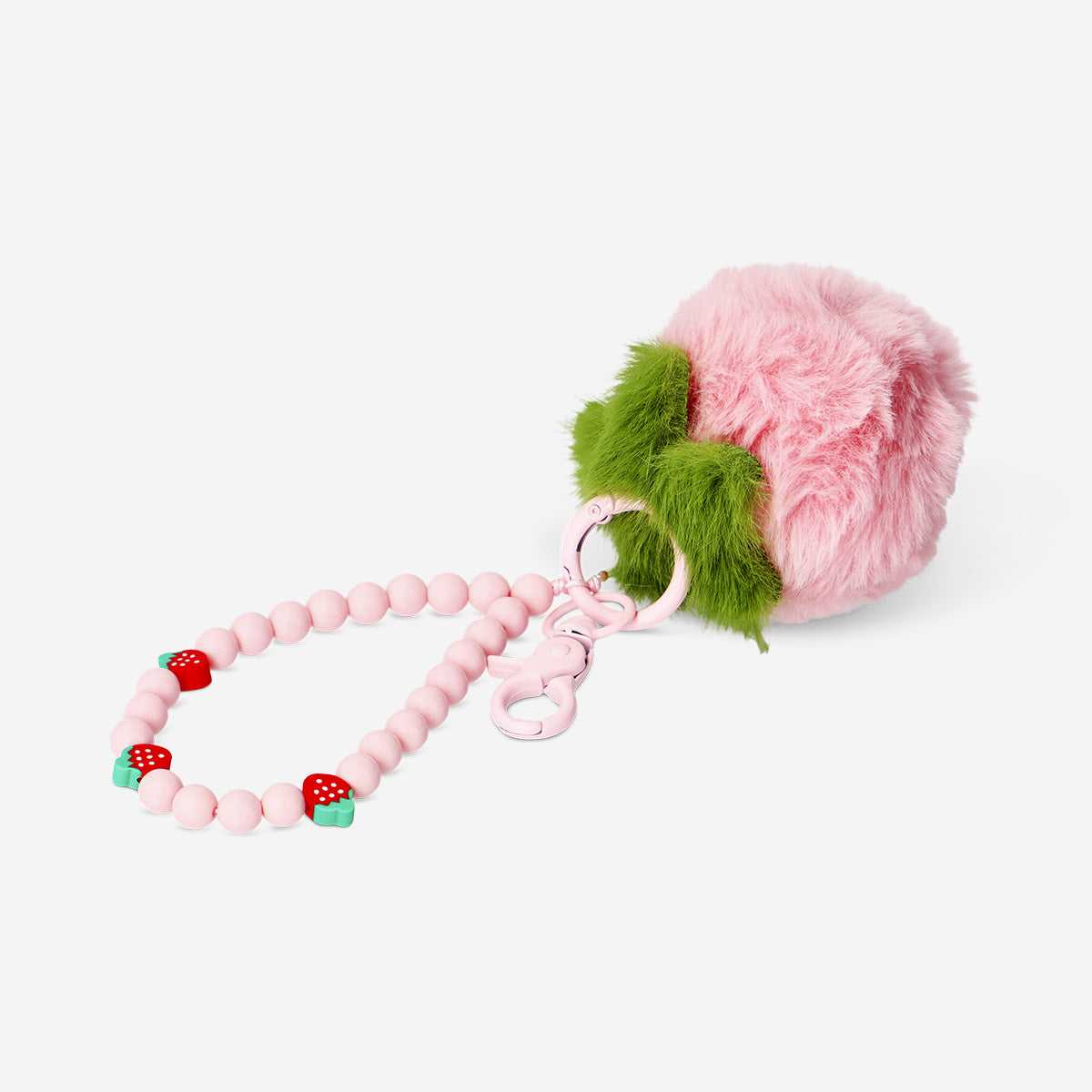Peluş Pembe Çilek Anahtarlık