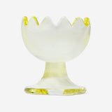 Frosted yellow glass egg cup
