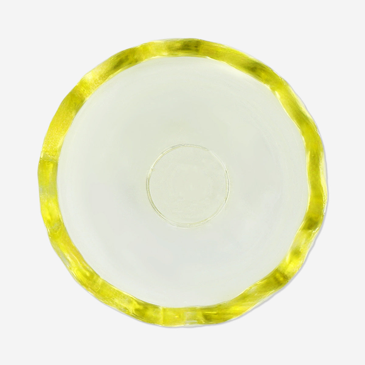 Frosted yellow glass egg cup