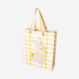 Gingham gift bag with bunny