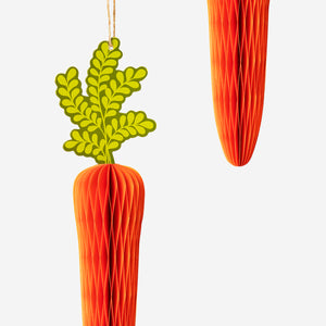 Honeycomb paper carrots for hanging - 2 pcs