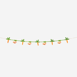 Felt garland with bunnies and carrots - 150 cm