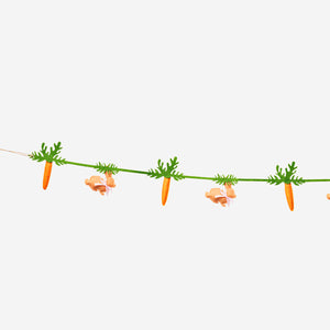Felt garland with bunnies and carrots - 150 cm