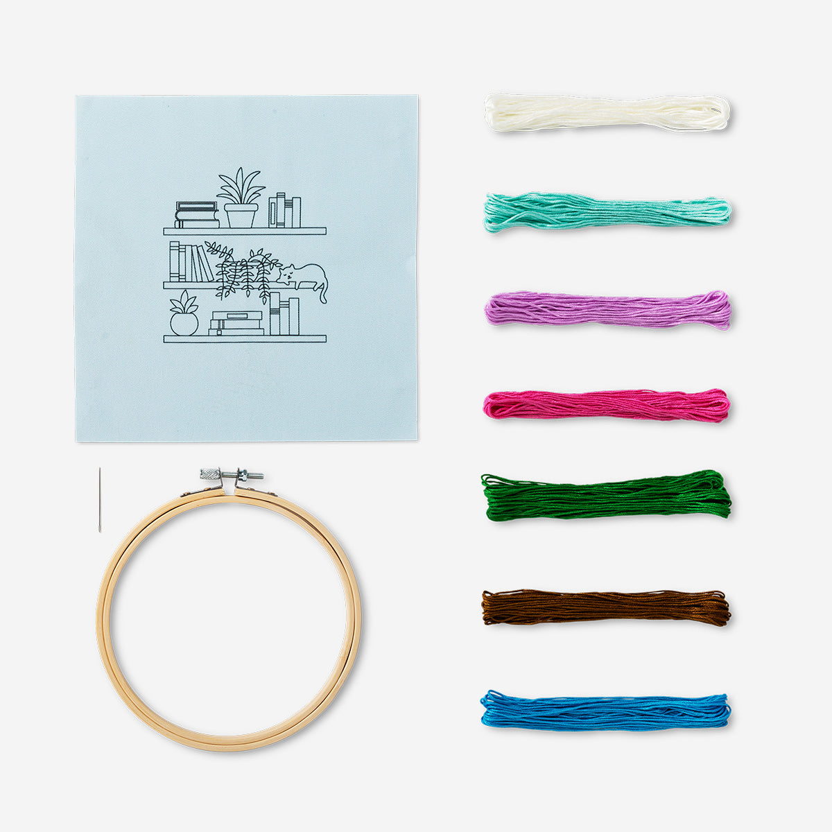 Embroidery kit - Bookshelf motif