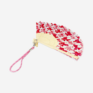 Fiyonk Desenli Katlanabilir Bambu Yelpaze