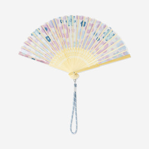 Foldable floral bamboo fan