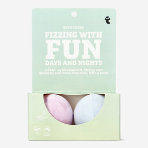Bath fizzers with blueberry and cherry fragrance - 2 pieces