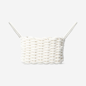 White braided rope basket - 25 cm