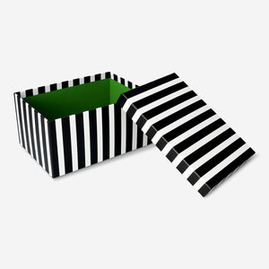 Paper storage box with black stripes - 24 cm