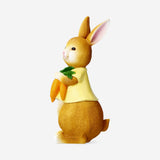 Decorative Easter rabbit holding carrots - 21 cm