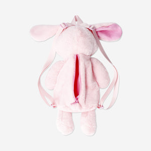 Pembe Tavşan Şeklinde Peluş Sırt Çantası