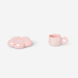 Iridescent pink mug with saucer - 190 ml