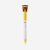 Erasable ballpoint pen with bear topper