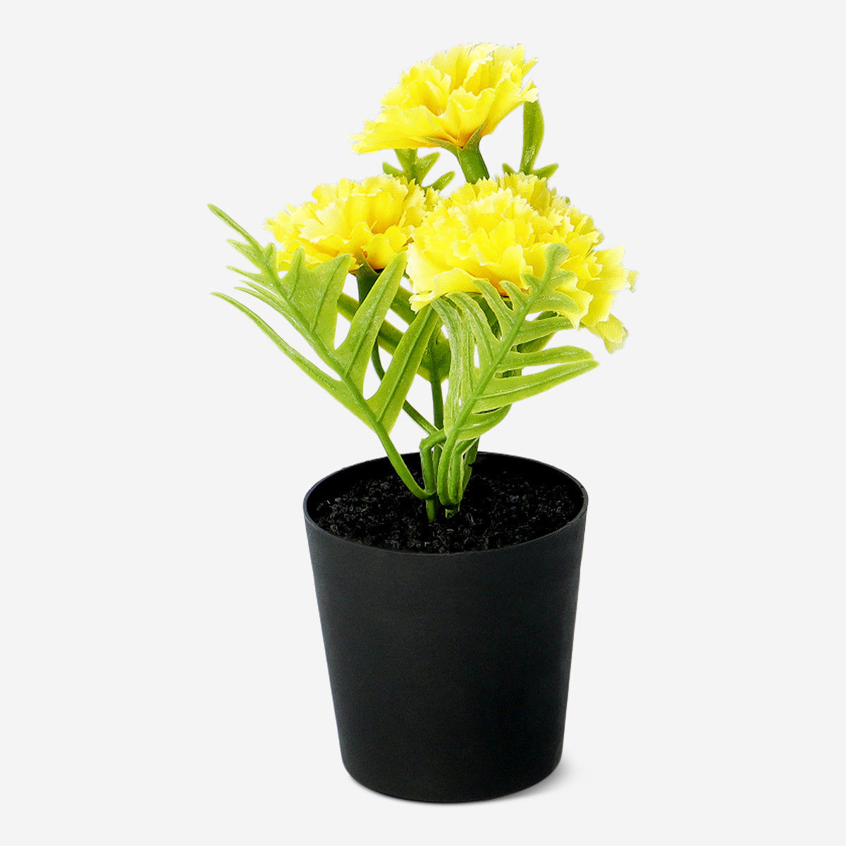 Saksıda Küçük Sarı Yapay Çiçek