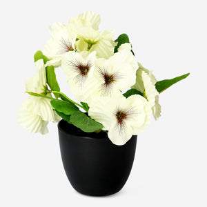 Saksıda Beyaz Yapay Çiçek