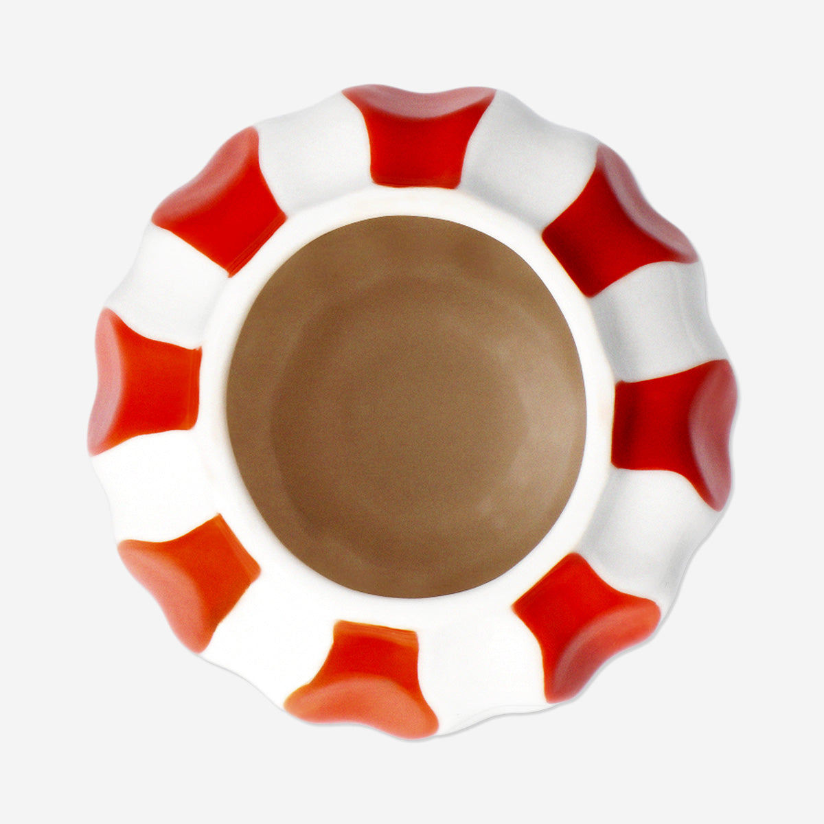 Vase with wavy red stripes - 18 cm