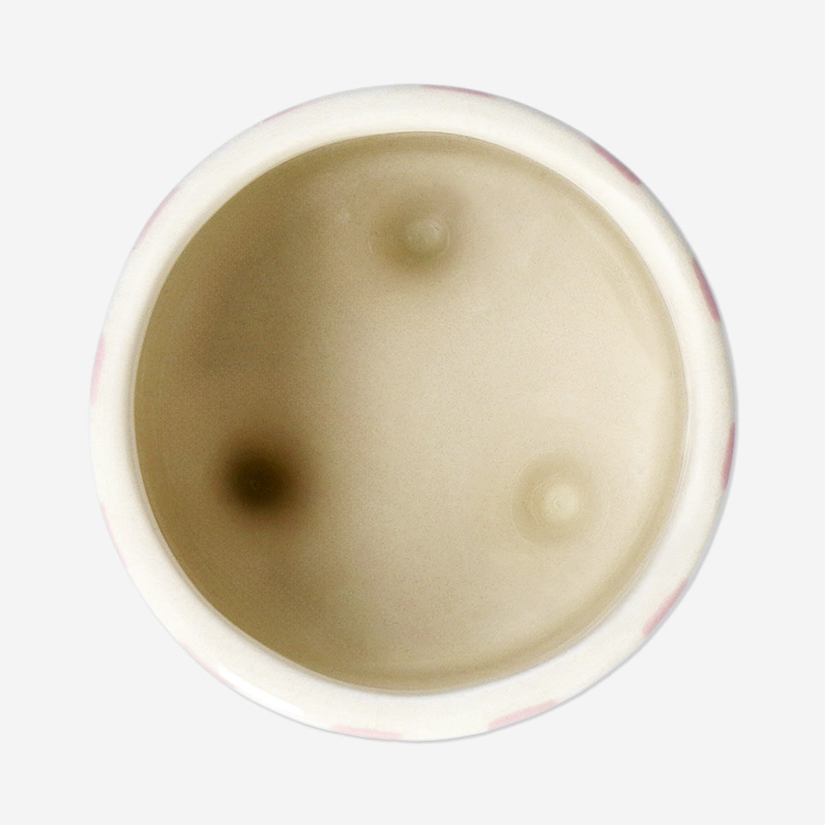 Pembe Beyaz Çizgili Küçük Saksı