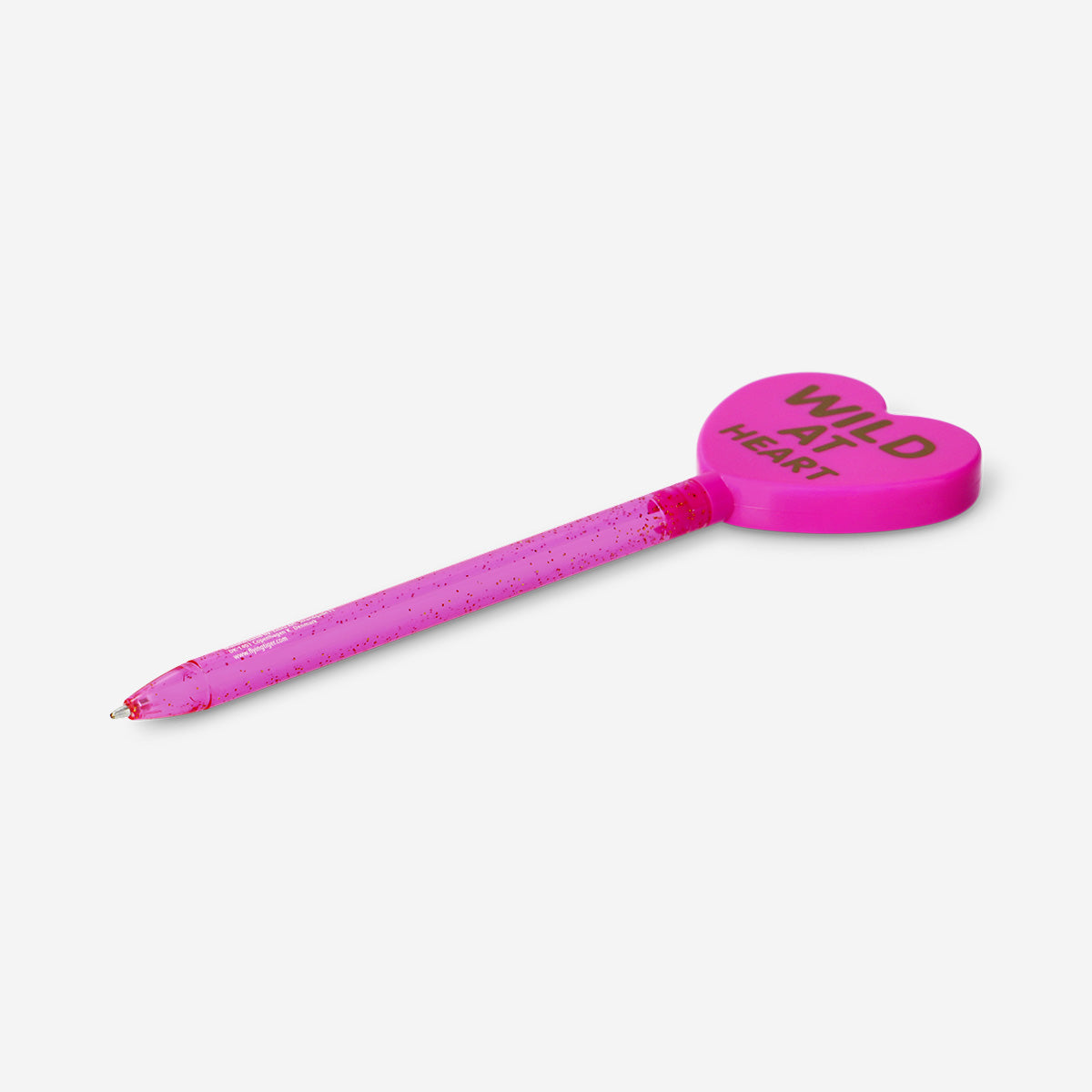 Pink ballpoint pen with heart mirror