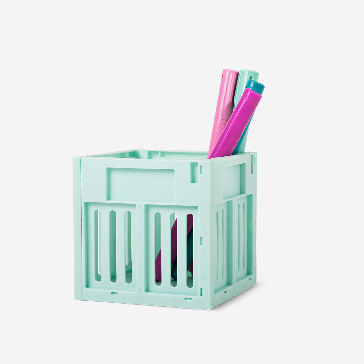 Turquoise collapsible pencil holder