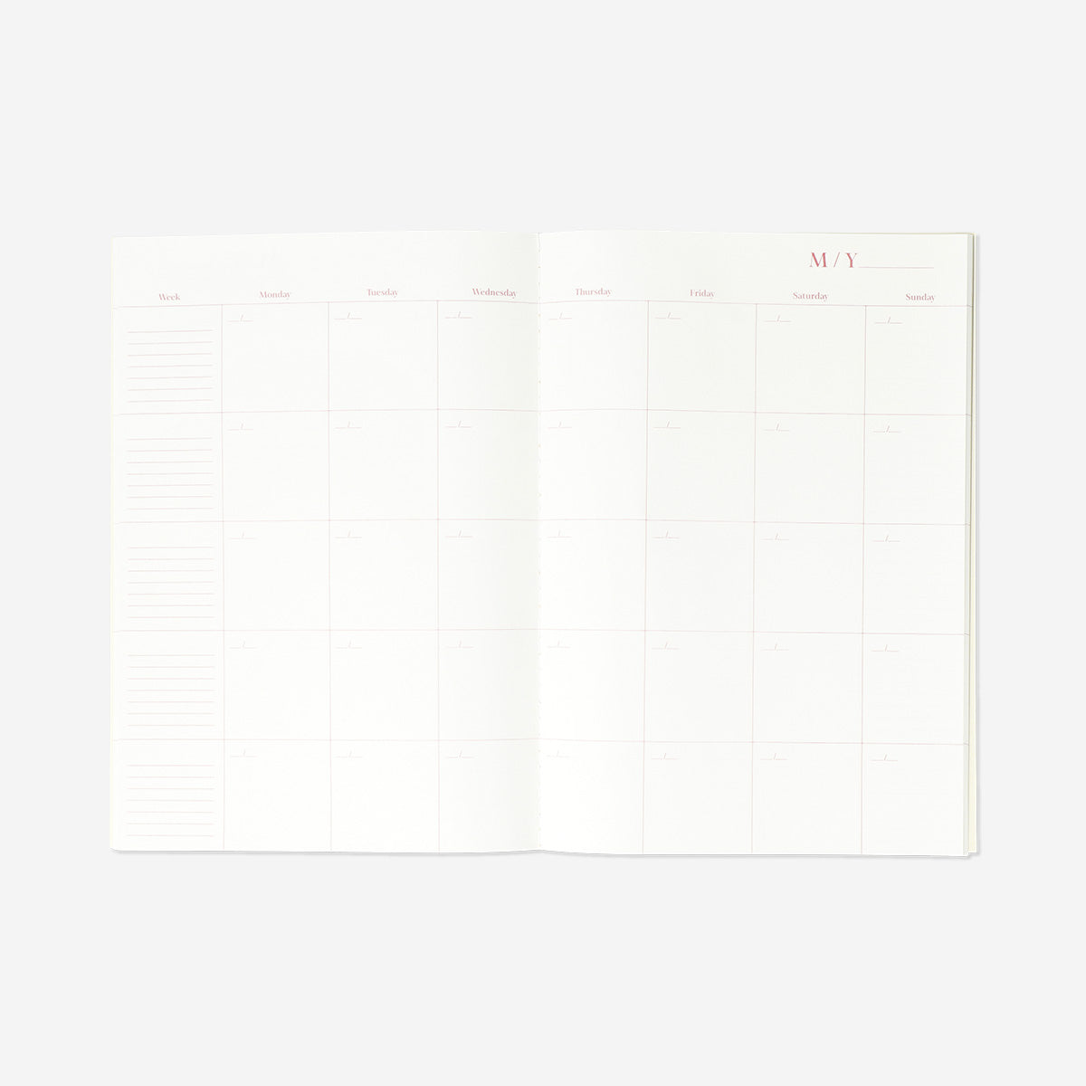 A4 monthly planner with soft floral cover