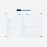 Magnetic planner board with marker
