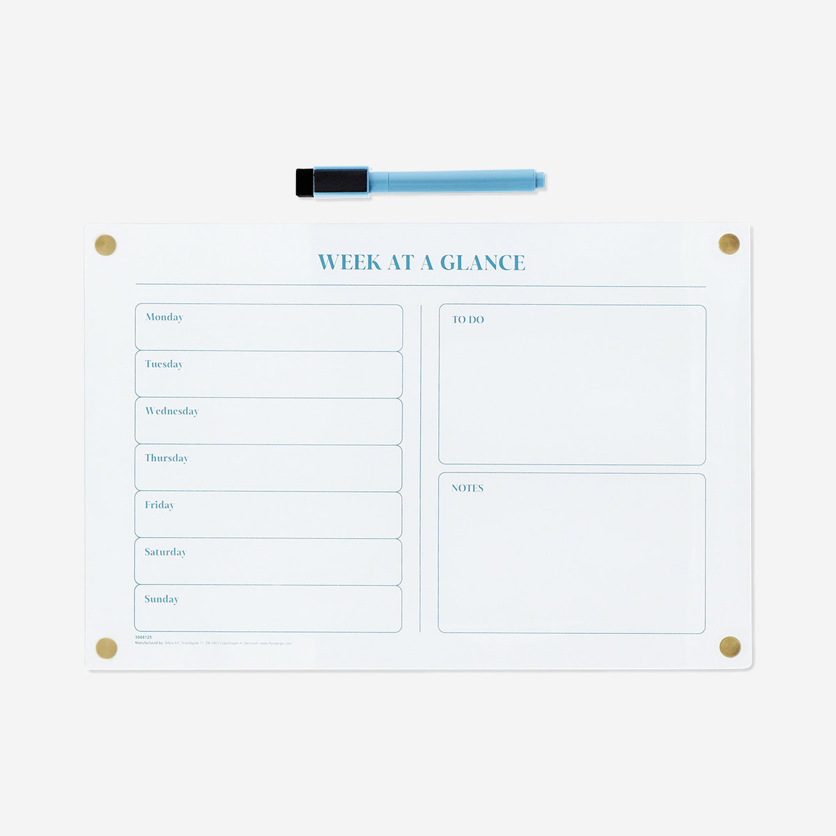 Magnetic planner board with marker