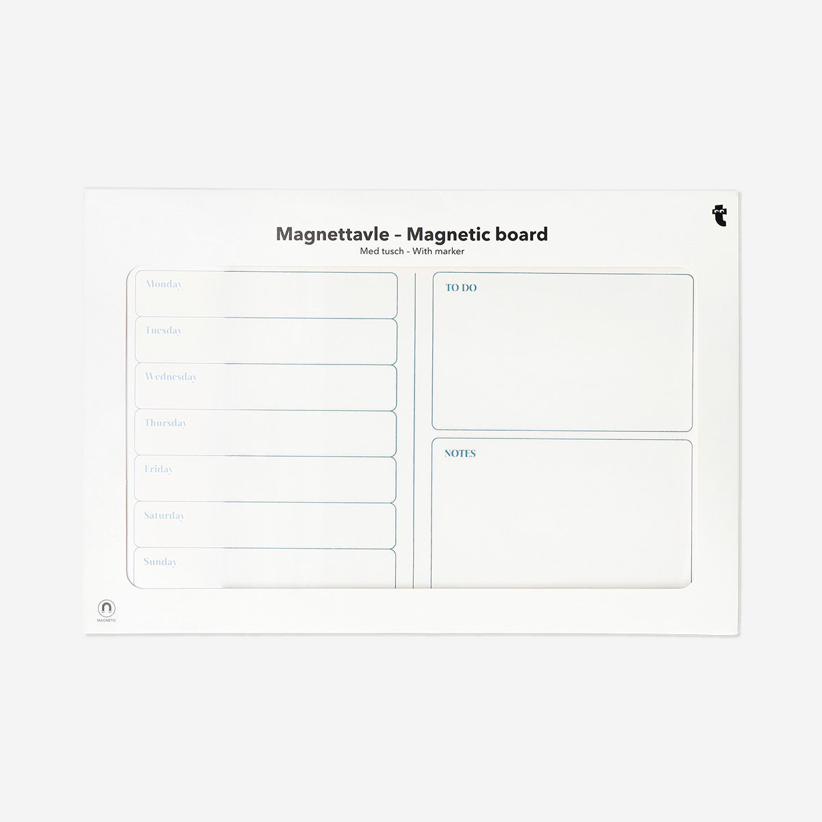 Magnetic planner board with marker