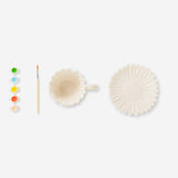 DIY ceramic flower mug with saucer