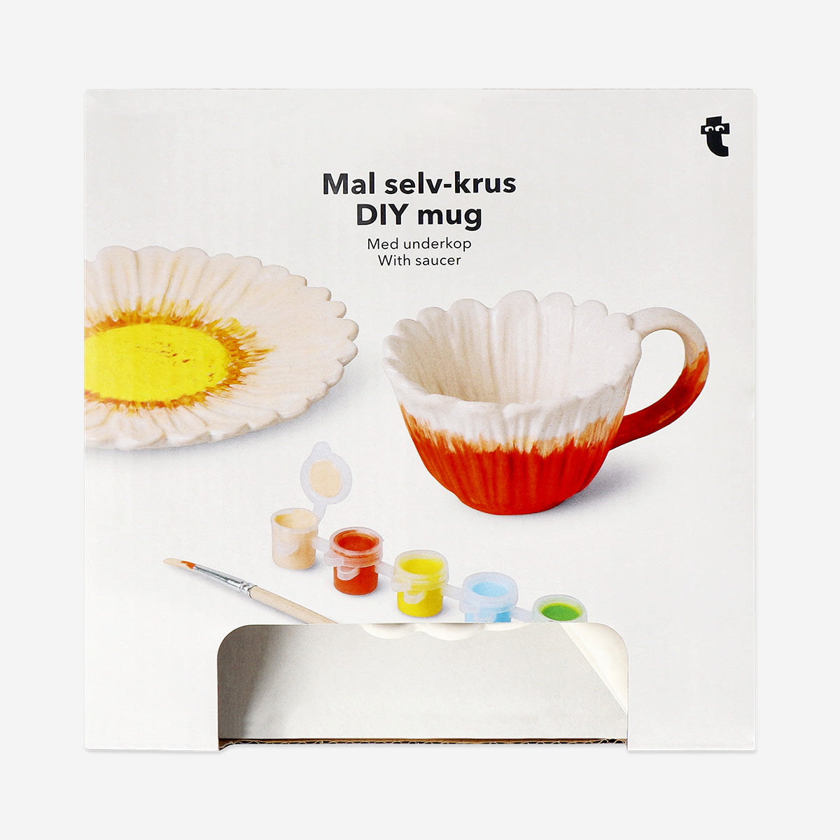 DIY ceramic flower mug with saucer