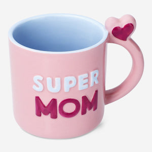 Pembe "Super Mom" Yazılı Kupa