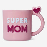 Pembe "Super Mom" Yazılı Kupa