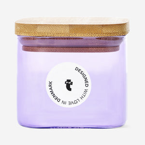 Bambu Kapaklı Mor Cam Saklama Kabı 200 ml