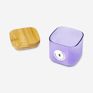 Bambu Kapaklı Mor Cam Saklama Kabı 200 ml
