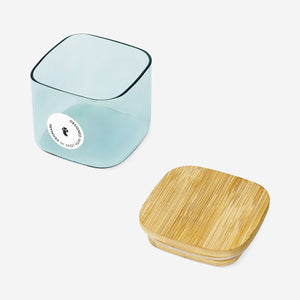 Bambu Kapaklı Yeşil Cam Saklama Kabı 200 ml
