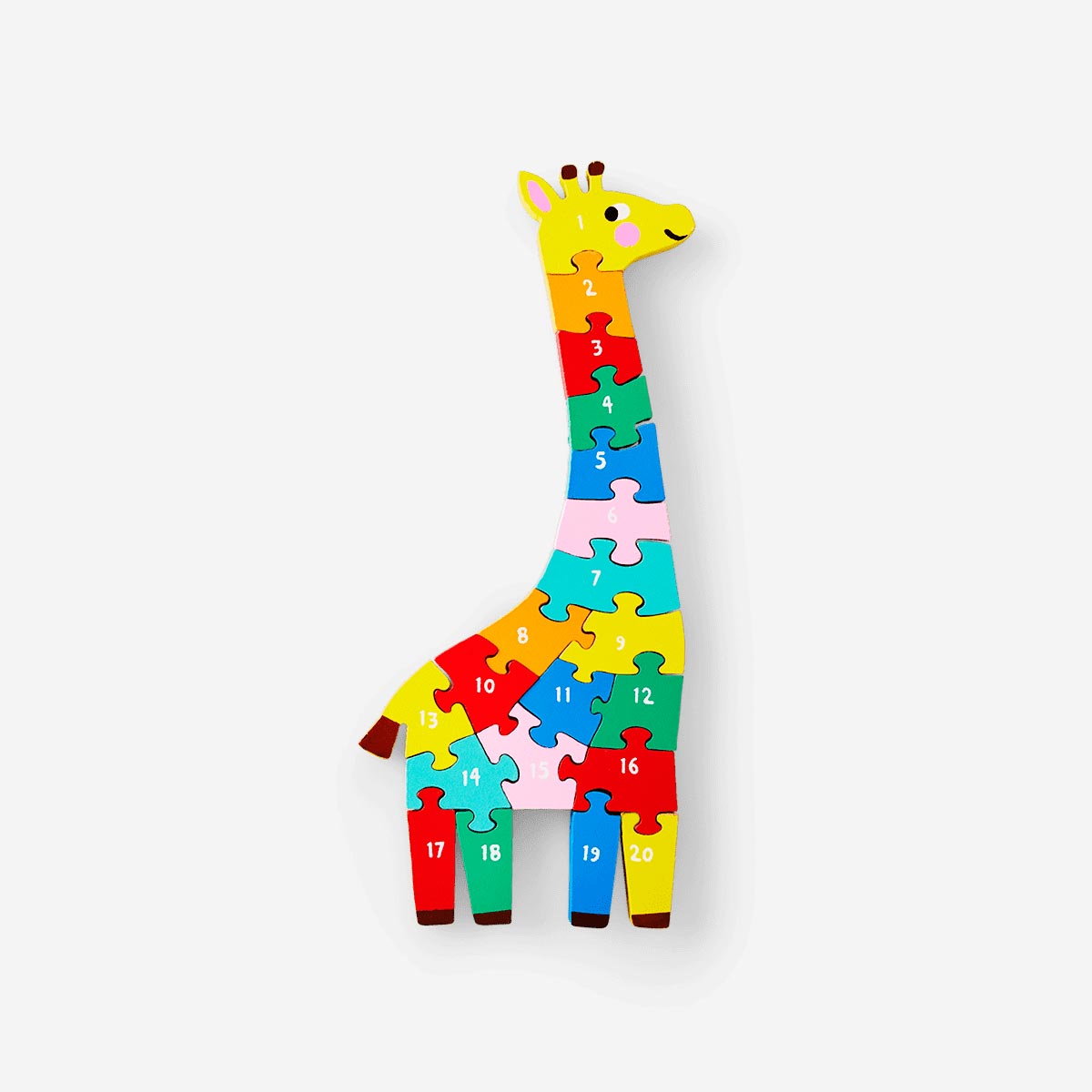 Wooden giraffe number puzzle