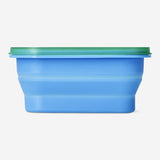 Blue collapsible lunchbox with spork - 600 ml