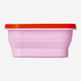 Pink collapsible lunchbox with spork - 600 ml