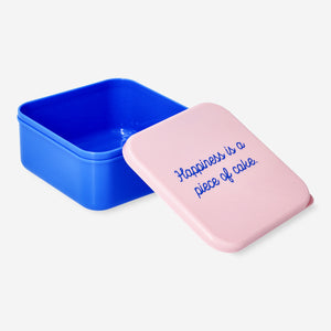 Blue snackbox with quote - 12 cm