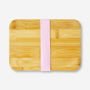 Bambu Kapaklı Çelik Pembe Yemek Kabı