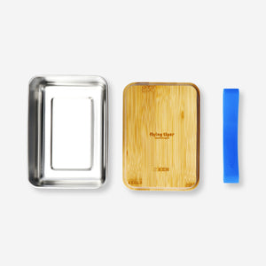 Bambu Kapaklı Çelik Mavi Yemek Kabı