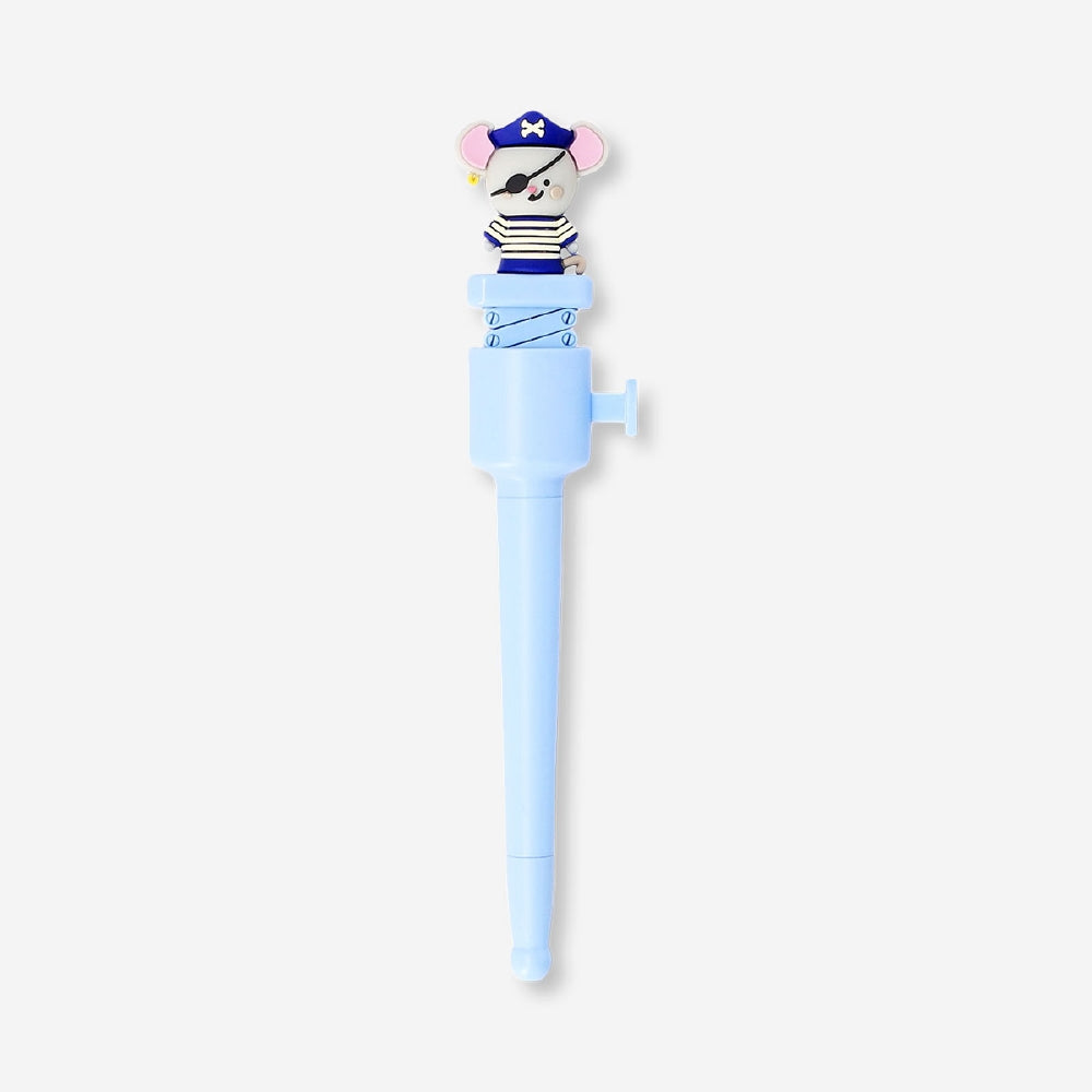 Ballpoint pen with pirate mouse topper - Black ink